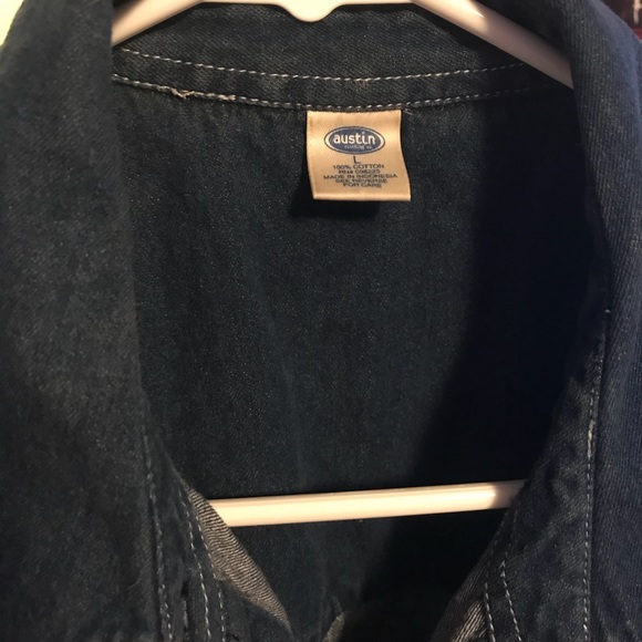 Blue Jean Button Down Vest - Picture 2 of 4